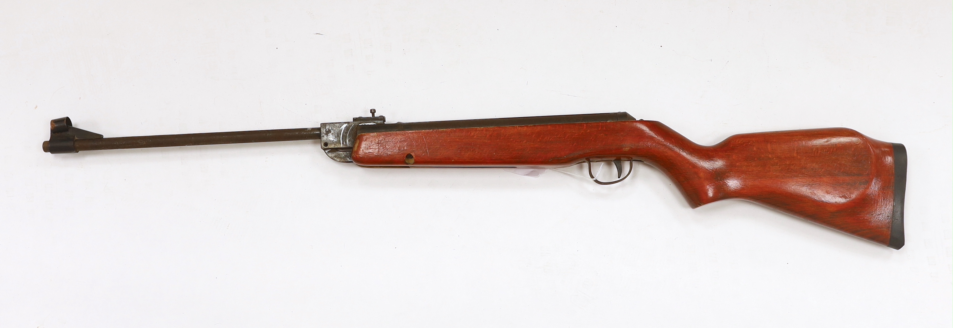 A Webley Hawk Mark II break action air rifle with beech stock and alternative calibre barrel